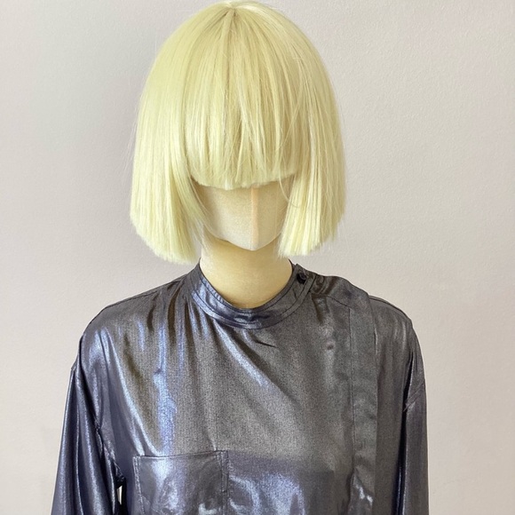 Étoile Isabel Marant Melva Blouse Metallic Grey Long Sleeve Blouse SZ 6/38 - Picture 8 of 11